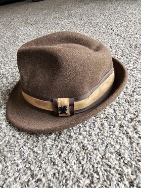 Stacy Adams Dark Brown Wool Blend Fedora Hat